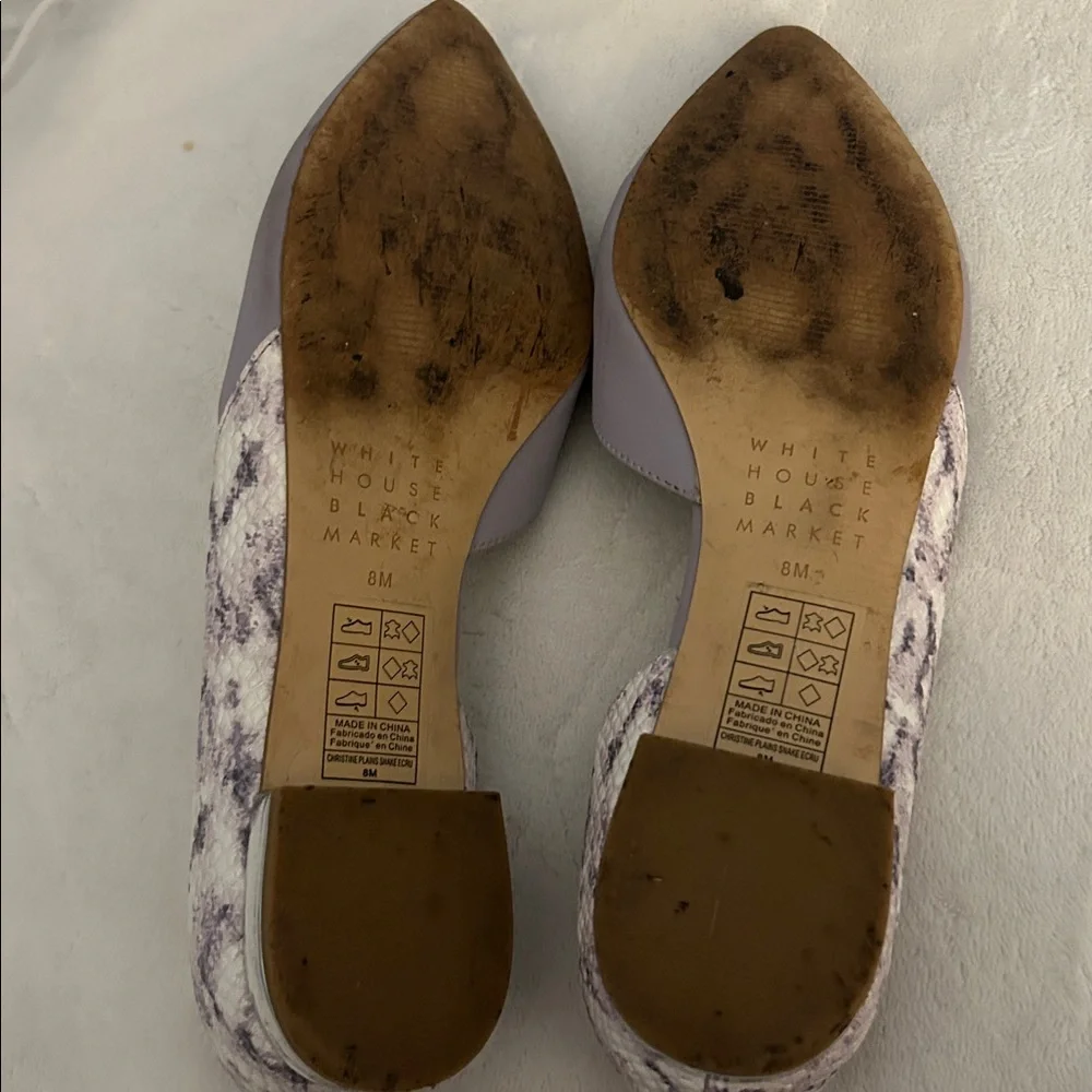 White House Black Market Lilac Pointed Toe D'Orsay Flats
